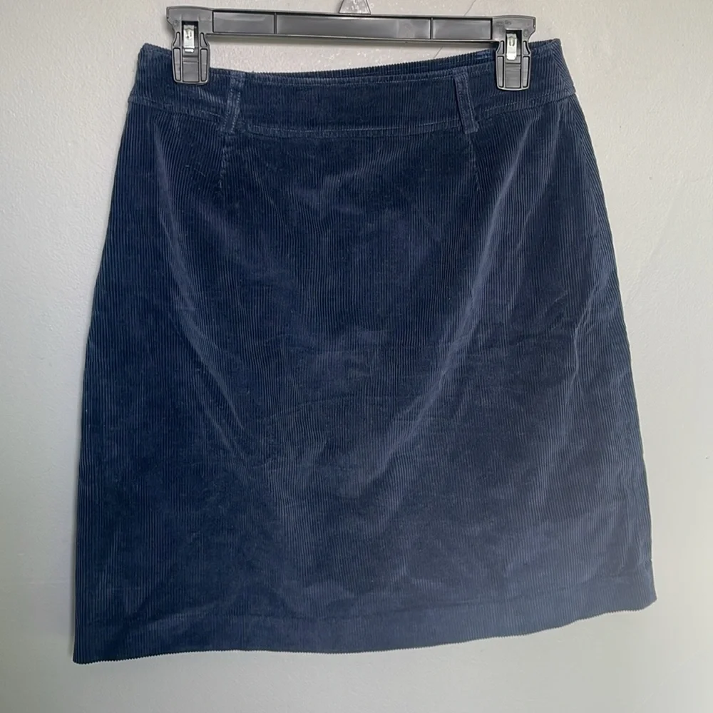 Liz Claiborne Liz Sport Size 6 Navy Corduroy Cotton Skirt prep office classic